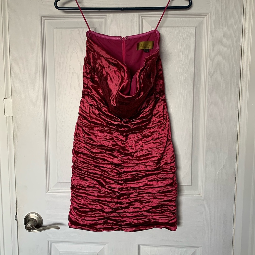 Nicole Miller strapless metallic mini dress